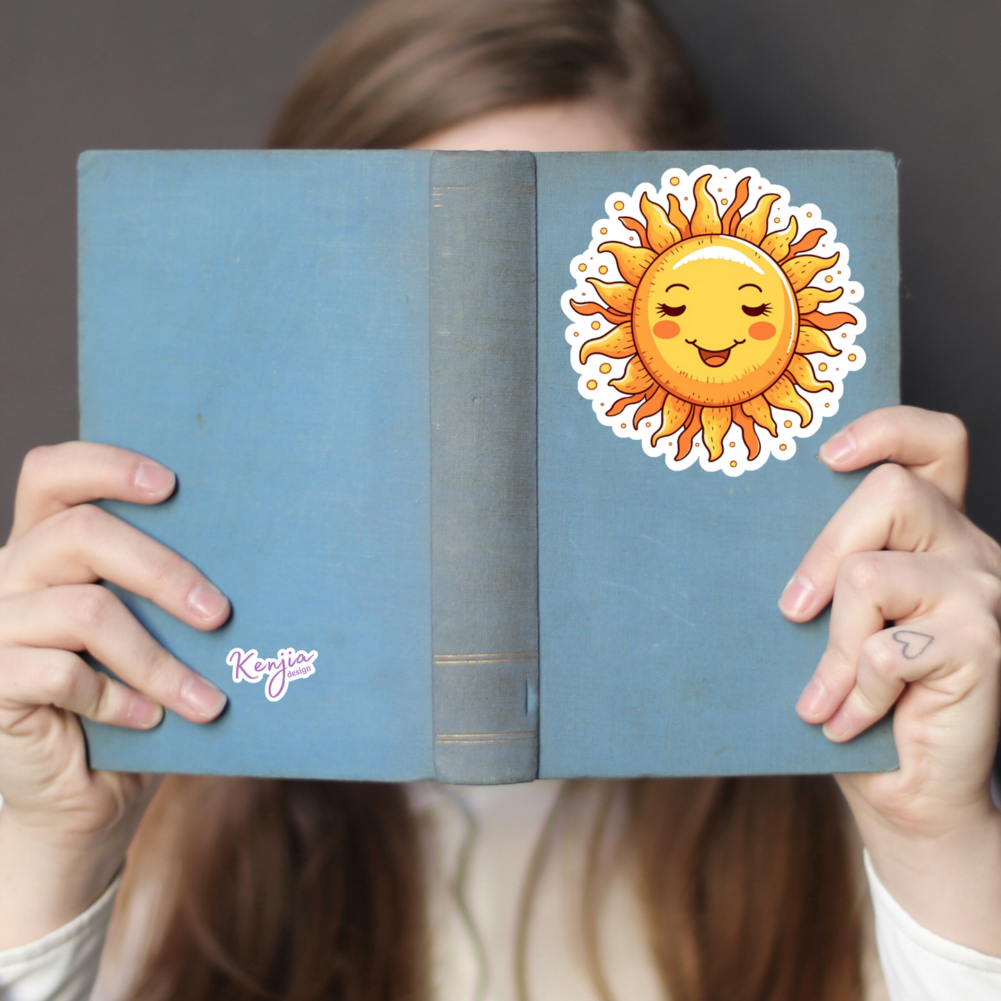 Cute Kawaii Happy Sun Stickers / Waterproof: Waterproof Matte