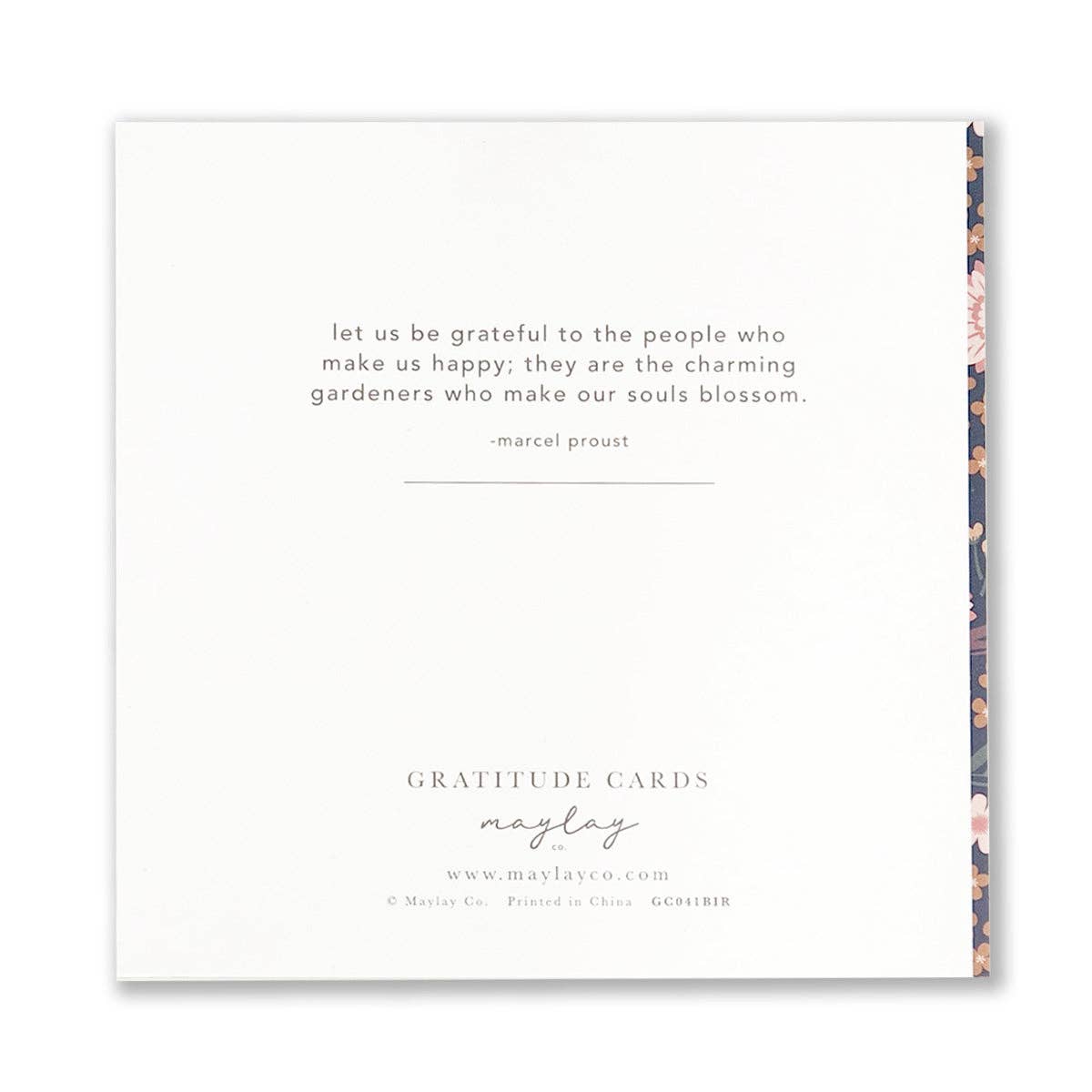 Birdy Floral "I Am Grateful" Gratitude Greeting Cards (Set of 2) — Pay-It-Forward Thank You Cards