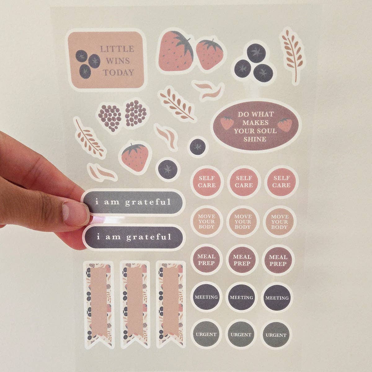 Fruity Washi Planner Stickers — Mindful Sticker Sheet for Planners, Journals & Bullet Journaling