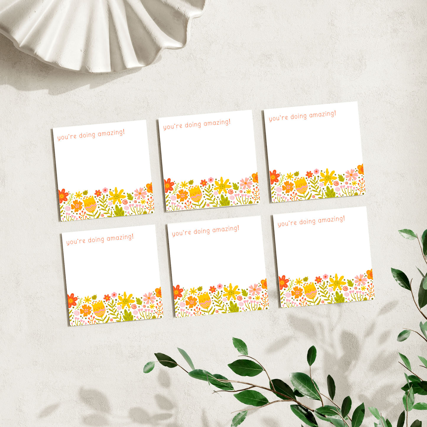 Retro Floral: 50 Sheet Post-It Note Notepad