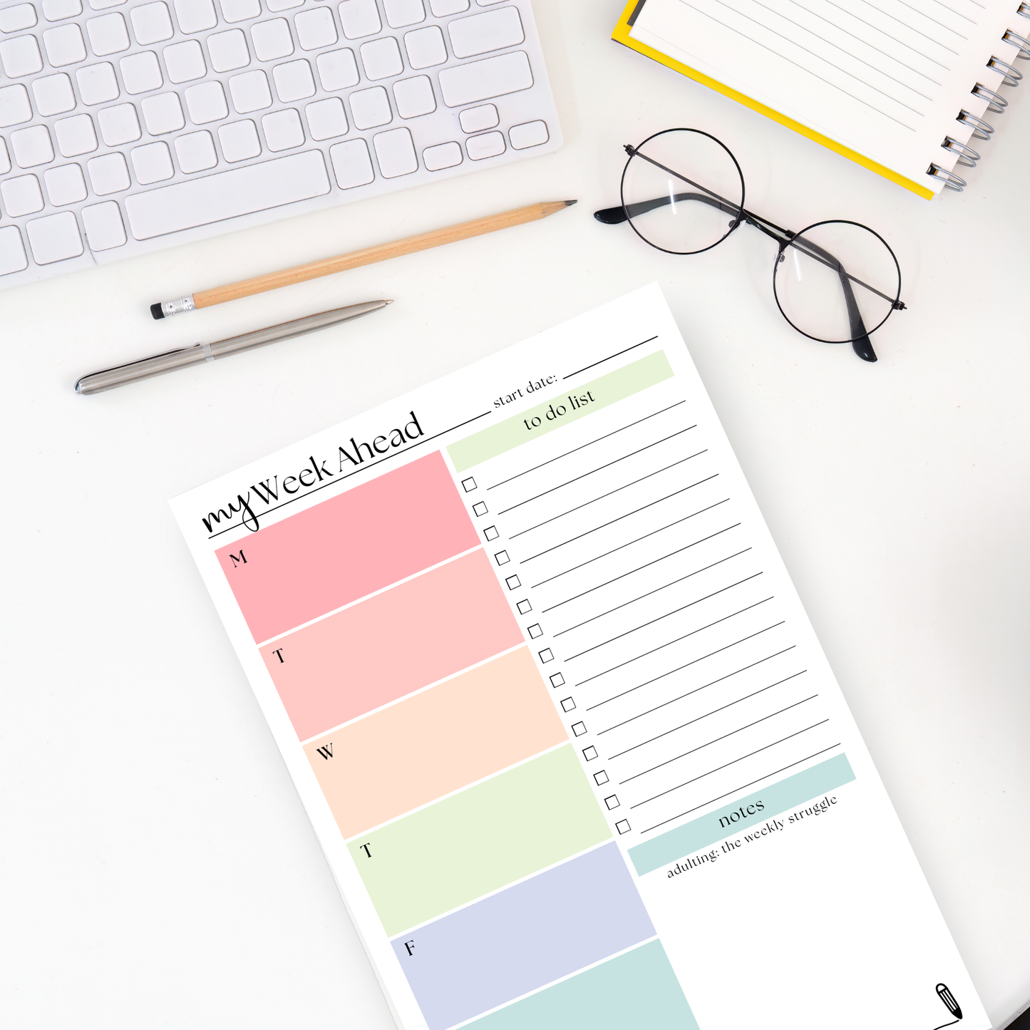 My Week Ahead Daily To-Do List: 50-Page Tear-Off Notepad