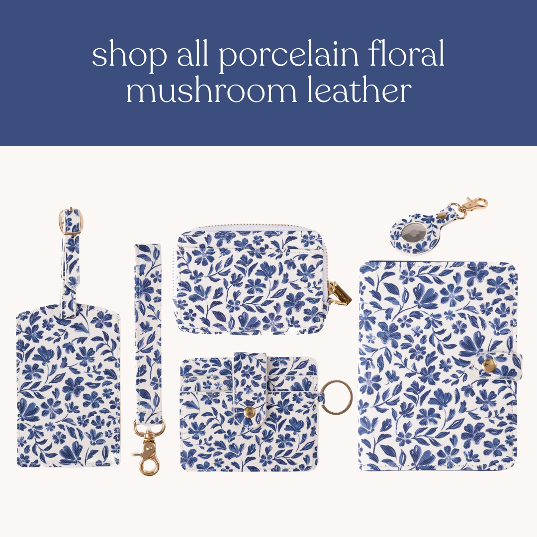 Porcelain Floral AirTag Keychain