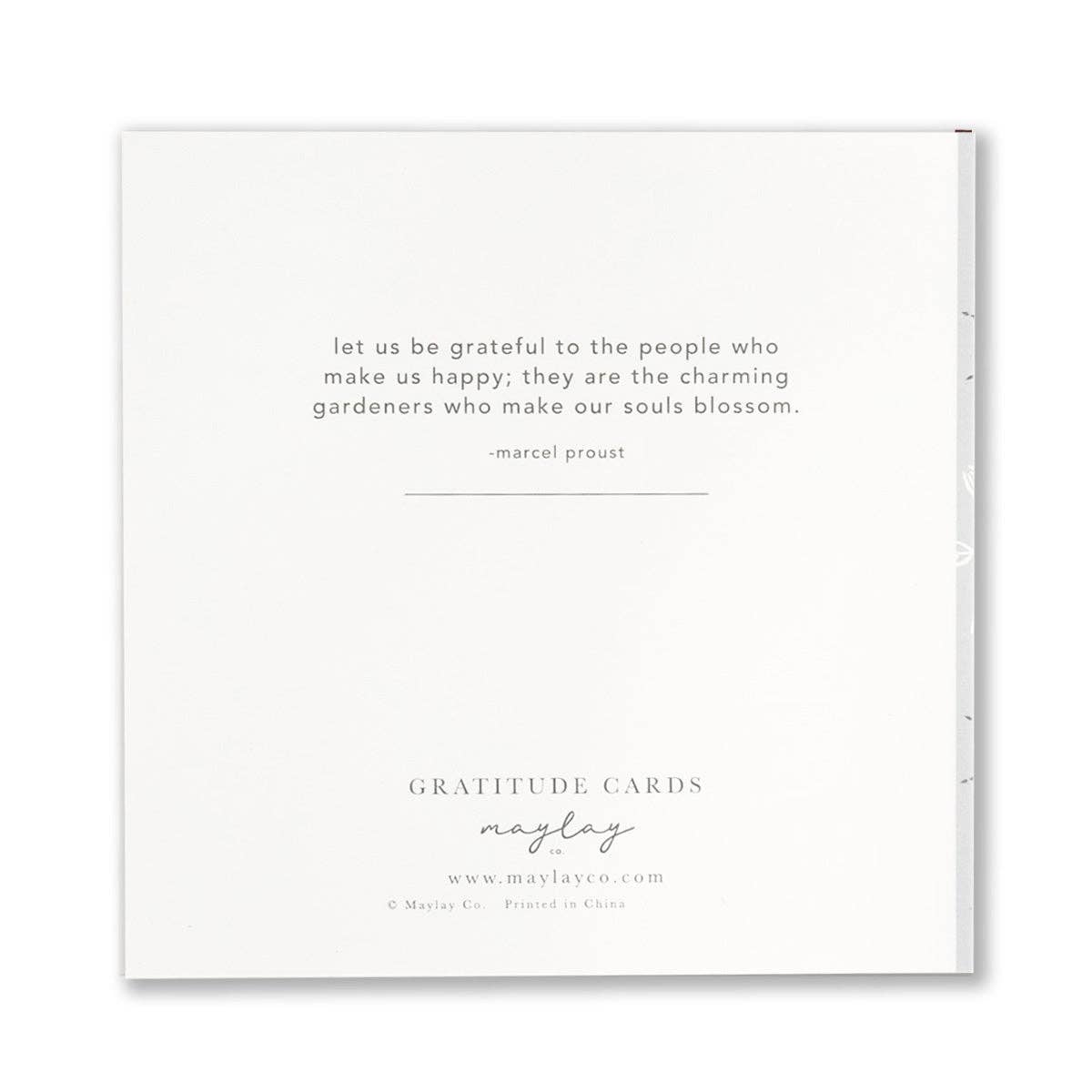 Misty Bloom Floral "I Am Grateful" Gratitude Greeting Cards (Set of 2) — Pay-It-Forward Thank You Cards