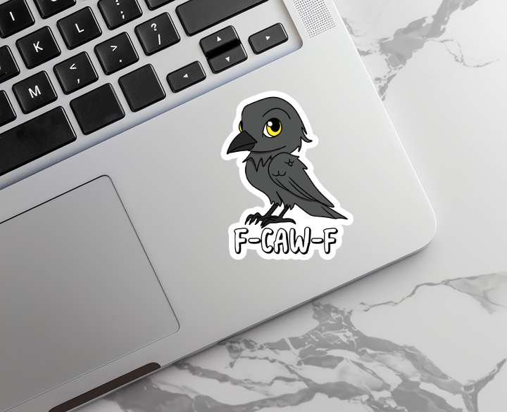 F Off Raven | Gothic | Animal | Waterproof Sticker | 3"