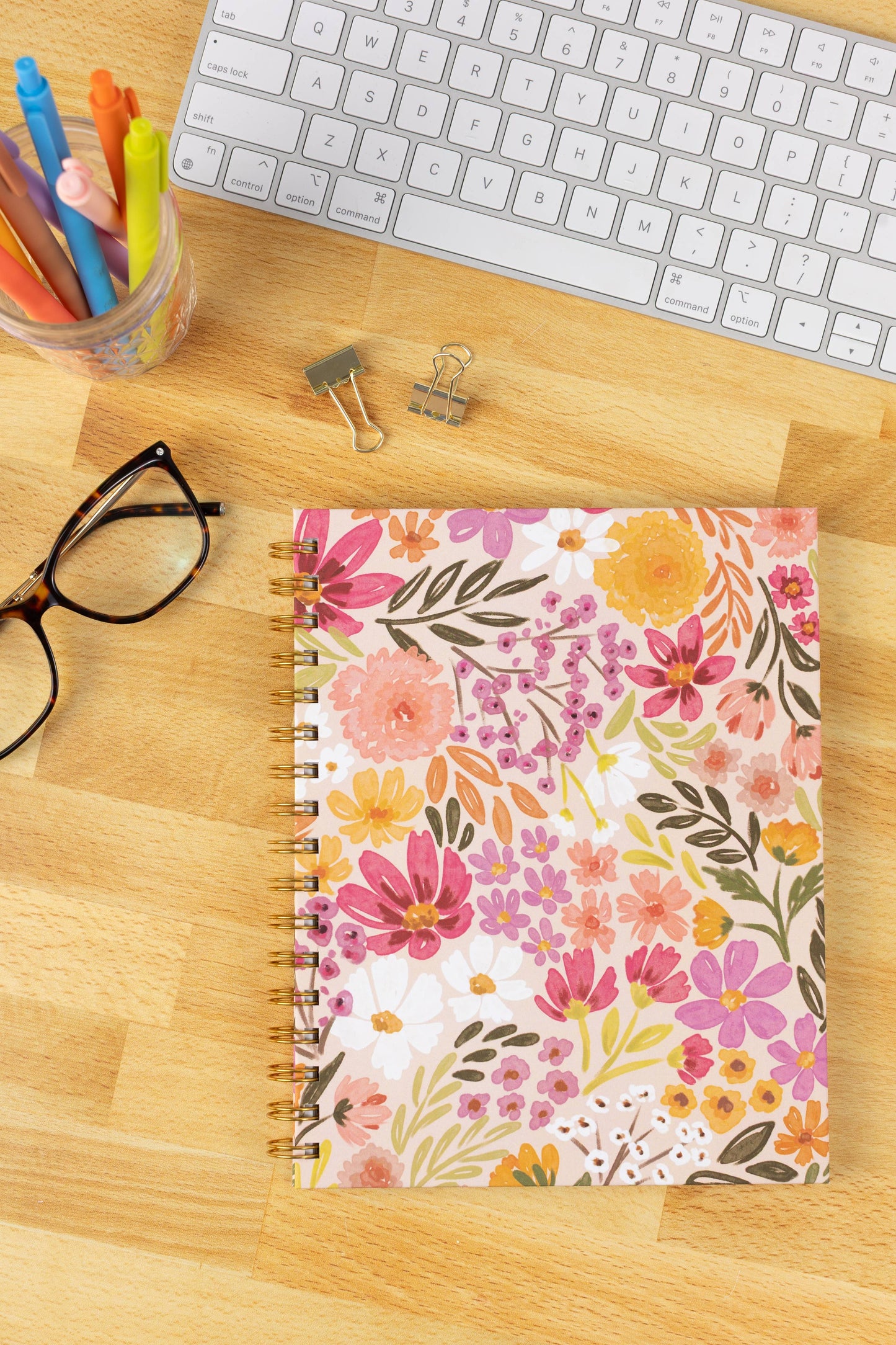 Primrose Petals 7x9 Hardcover Spiral Notebook