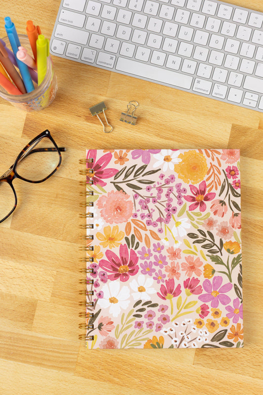Primrose Petals 7x9 Hardcover Spiral Notebook