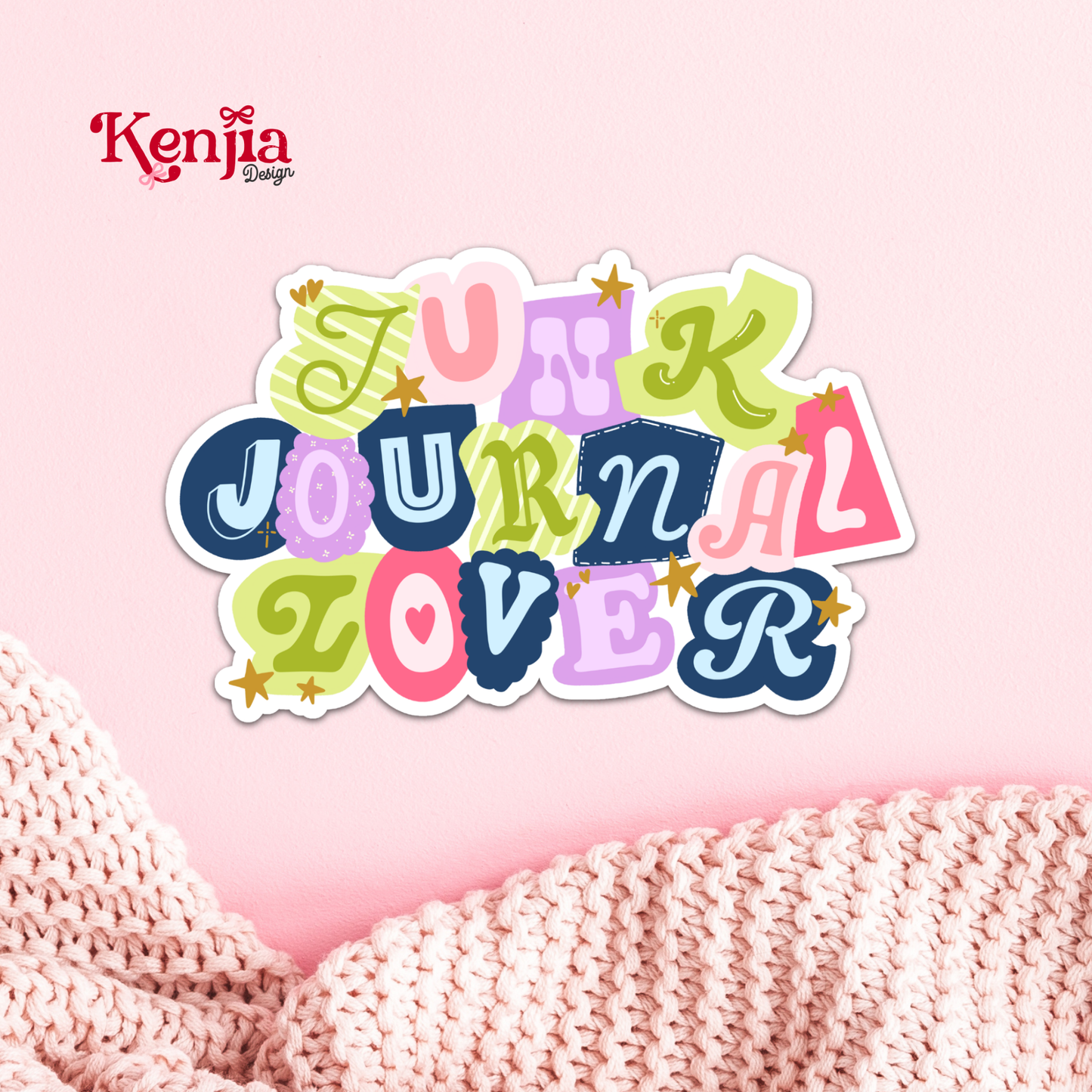 Junk Journal Lover Sticker / Cute Journaling Colorf Decal: 2.5'' Glitter