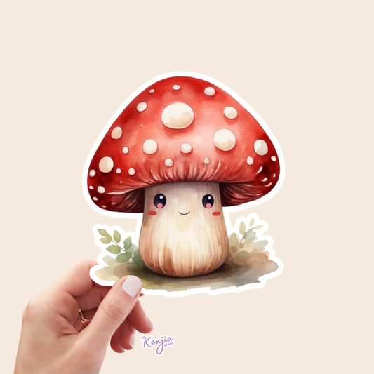 Cute Kawaii Mushroom Stickers / Waterproof: Waterproof Matte