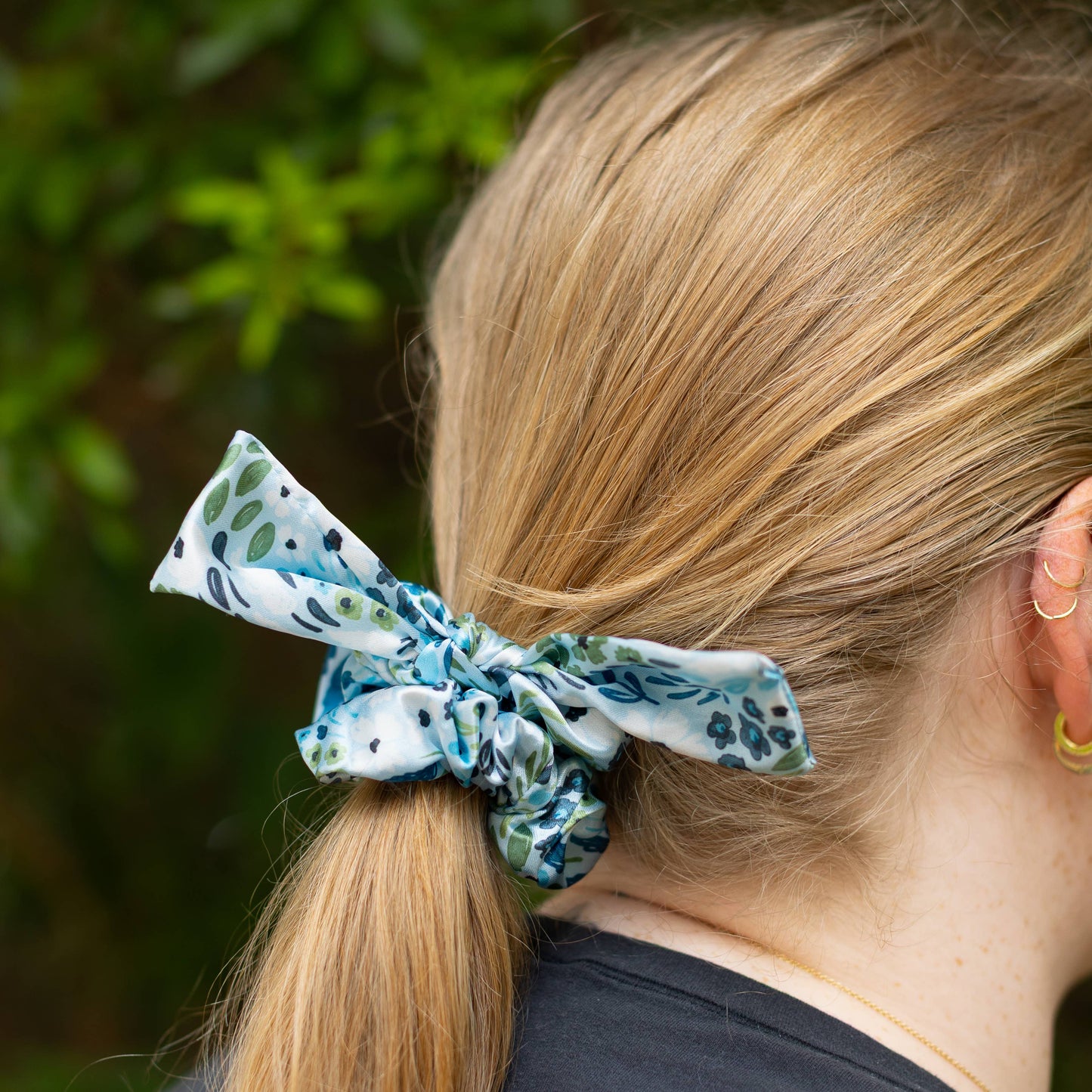 Waterfall Floral Satin Scrunchie
