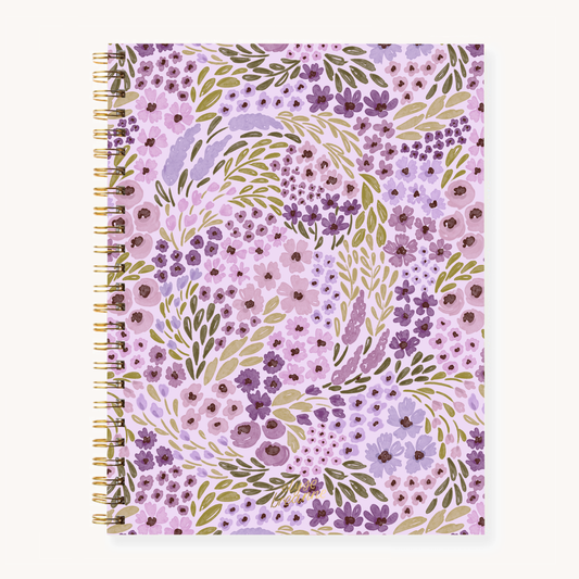 Lilac Floral Softcover Spiral Notebook