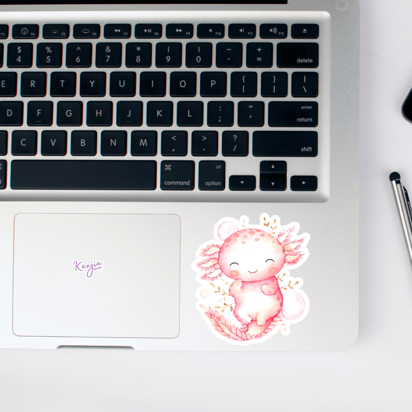Cute Watercolor Axolotl Stickers / Waterproof: Waterproof Matte