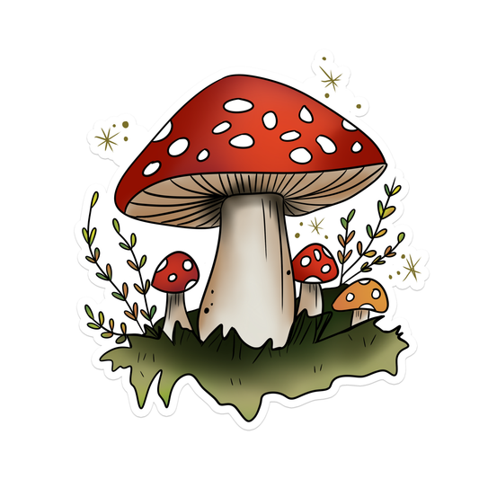 Mushrooms | Nature | Waterproof Sticker | 2.5"