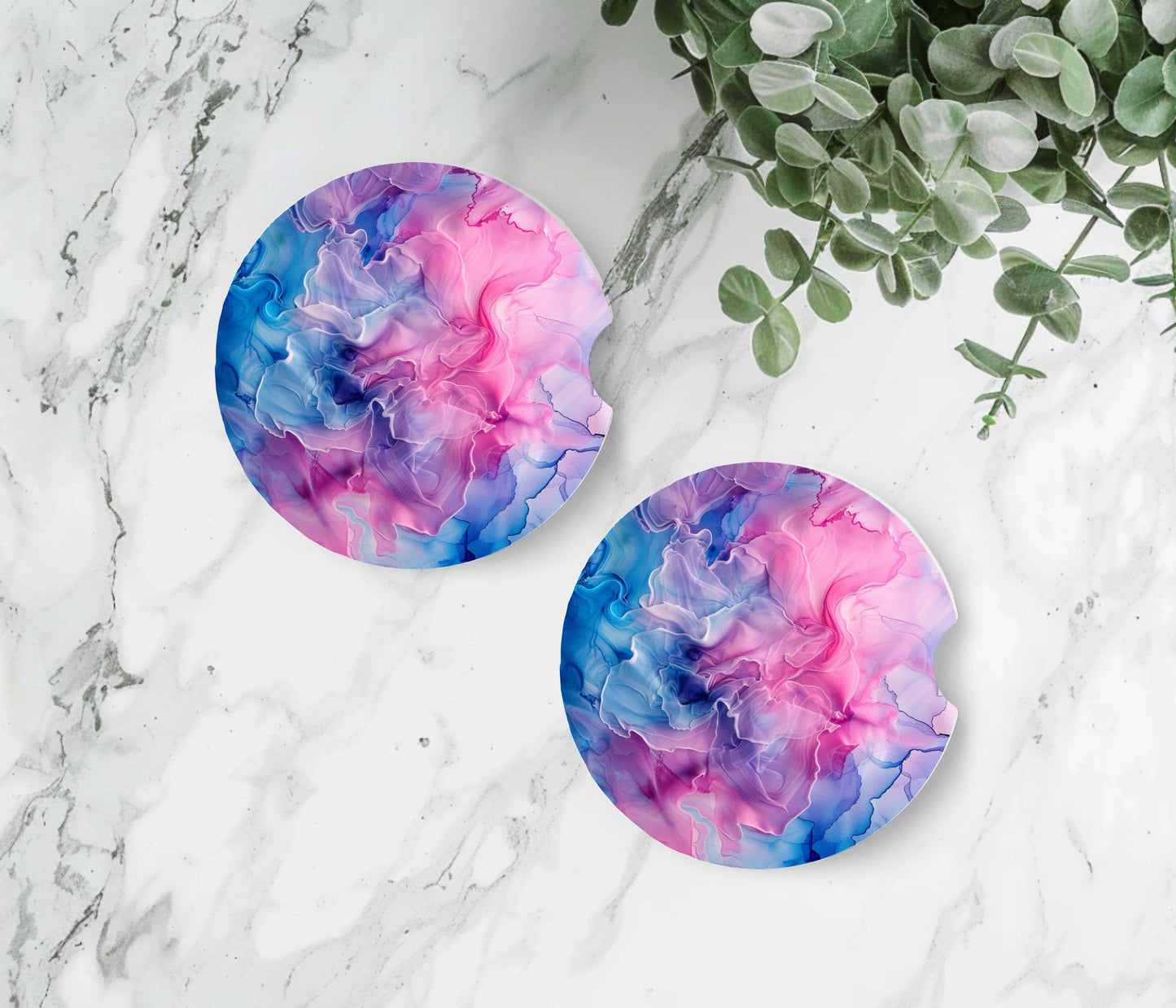 Watercolor Car Coasters -Neoprene Set of 2