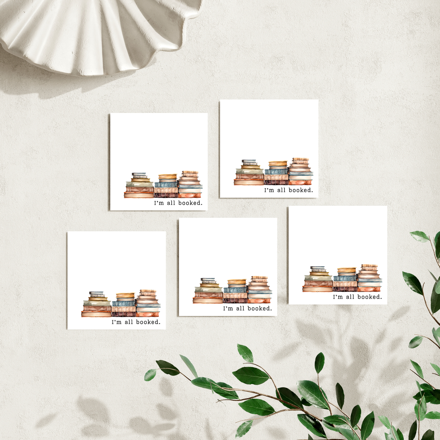 I'm All Booked Book Lover's 50 Sheet Post-It Notepad
