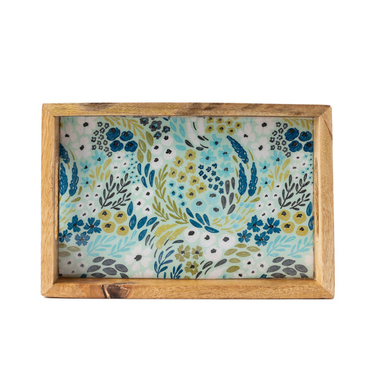 Waterfall Floral Mango Wood Tray