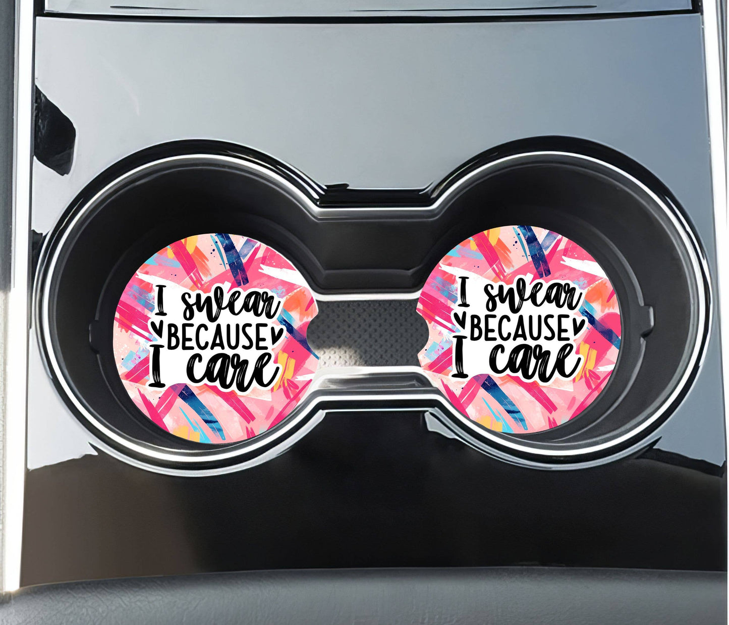 Sarcastic Swear Car Coasters -Neoprene Set of 2