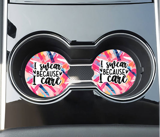 Sarcastic Swear Car Coasters -Neoprene Set of 2