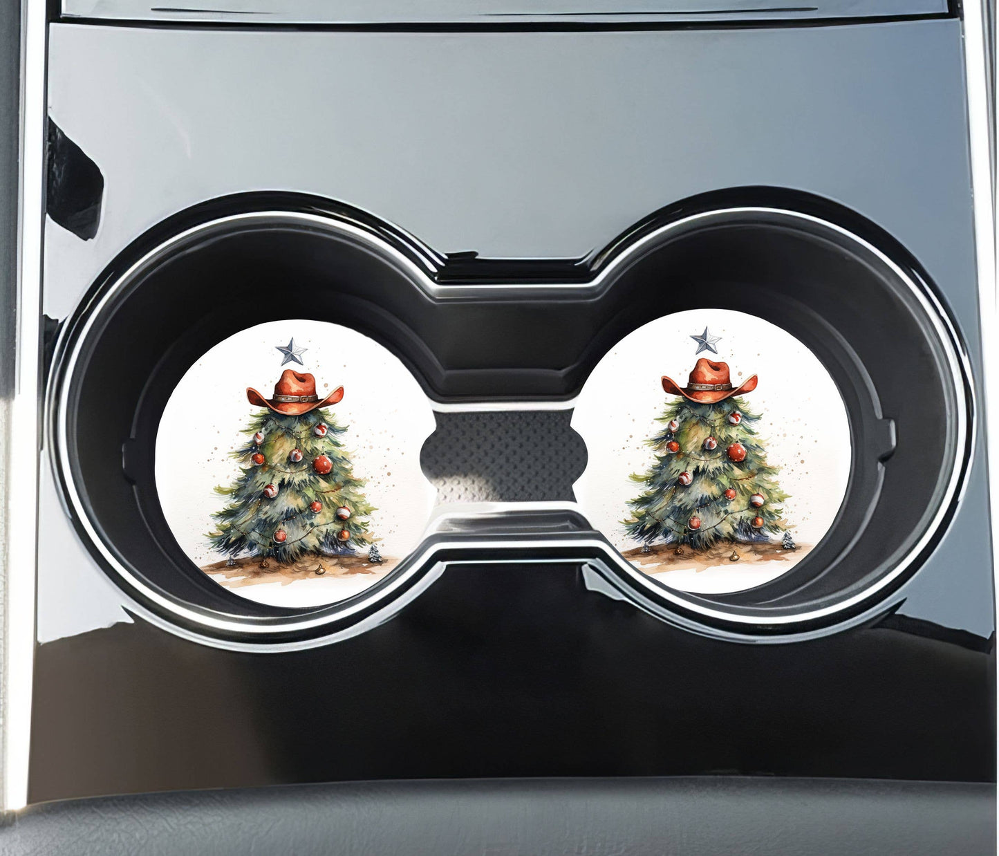 Christmas Tree Car Coasters -Neoprene Set of 2