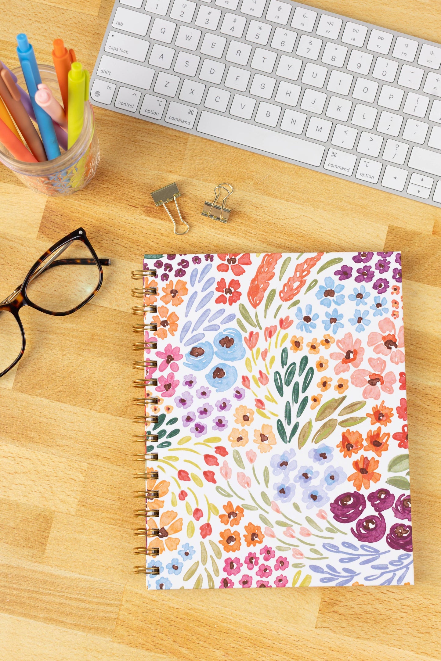 Countryside Blooms 7x9 Hardcover Spiral Notebook