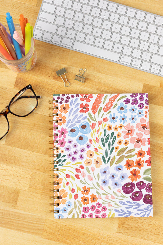 Countryside Blooms 7x9 Hardcover Spiral Notebook