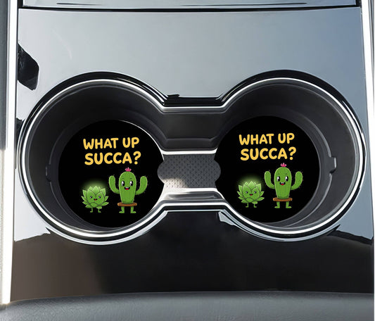Funny Succulent Car Coasters - Neoprene Set of 2