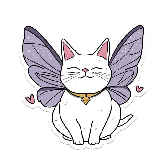 Fairy | Cat | Animal | Waterproof Sticker | 2.5"