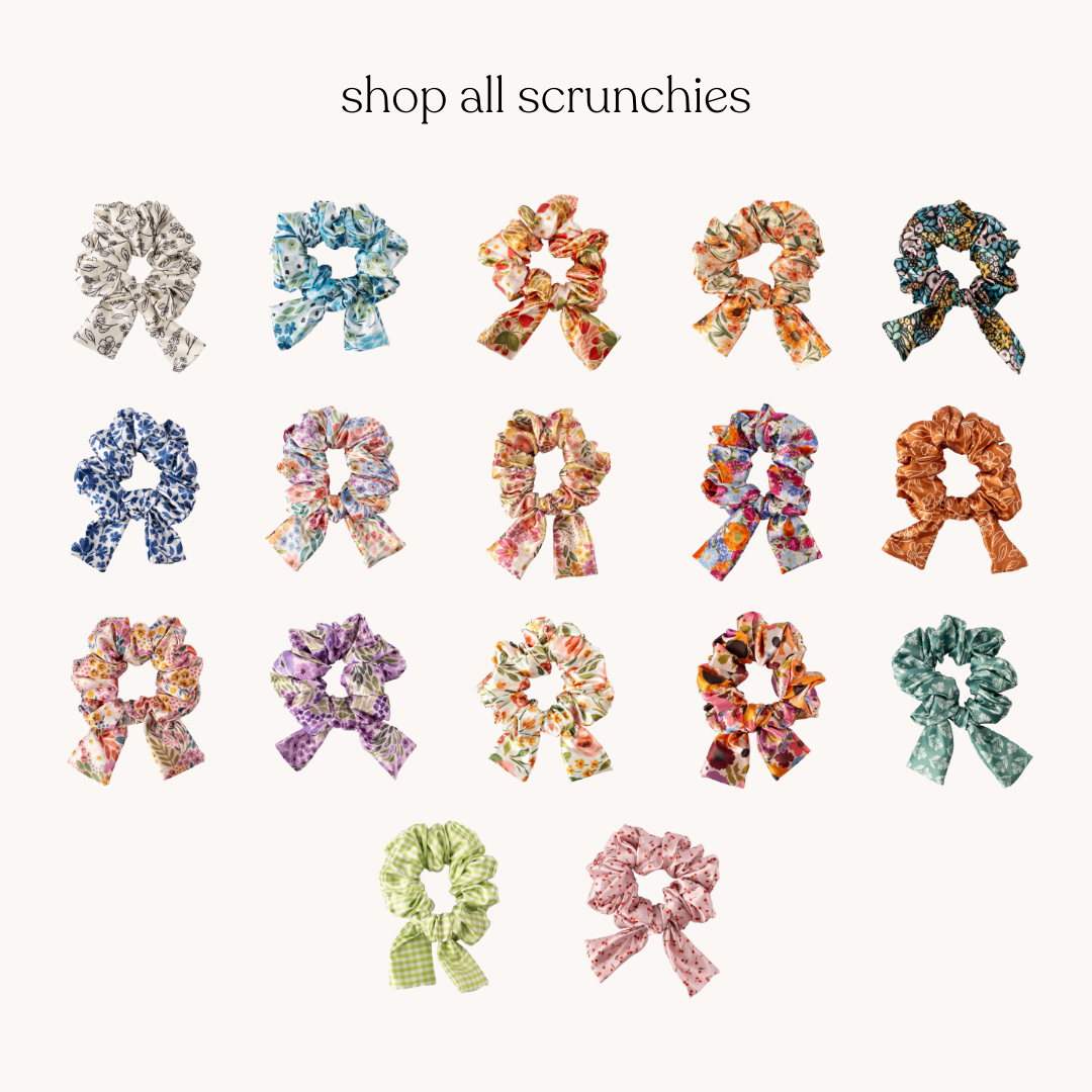 Waterfall Floral Satin Scrunchie