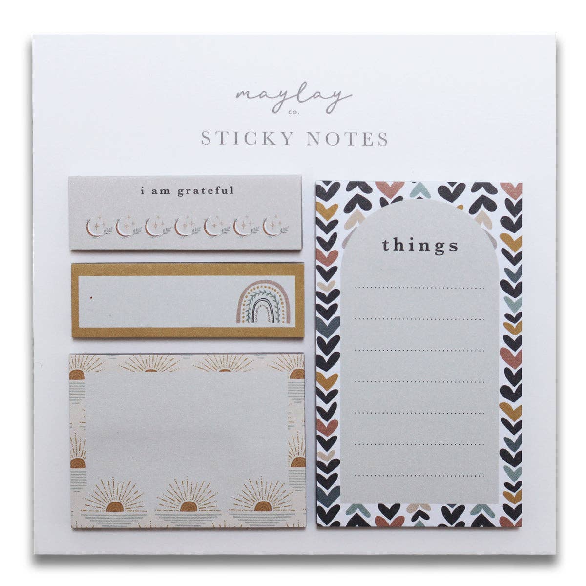 Nature Mini Sticky Notes Set — 4 Pads for Planners & Journals