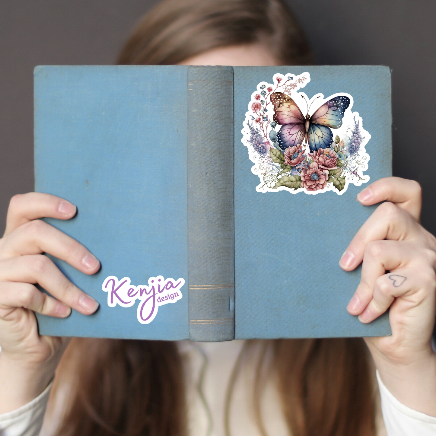 Cute Handmade Retro Butterfly Floral Sticker / Waterproof: Waterproof Matte