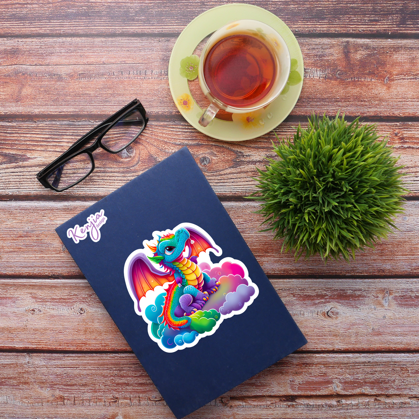 Rainbow Colorful Dragon Stickers / Waterproof: Waterproof Matte