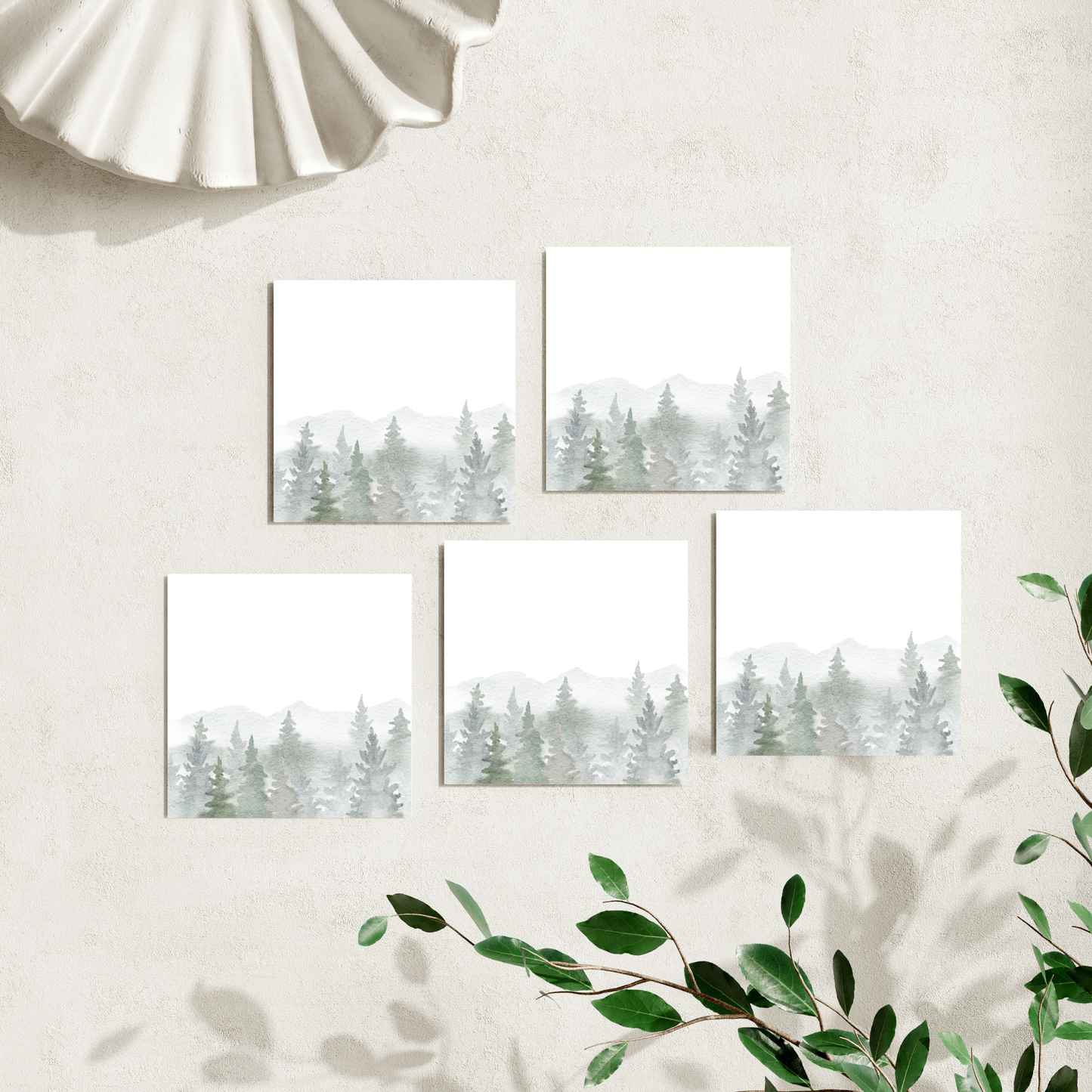 Watercolour Boreal Forest: 50 Sheet Post-It Notepad