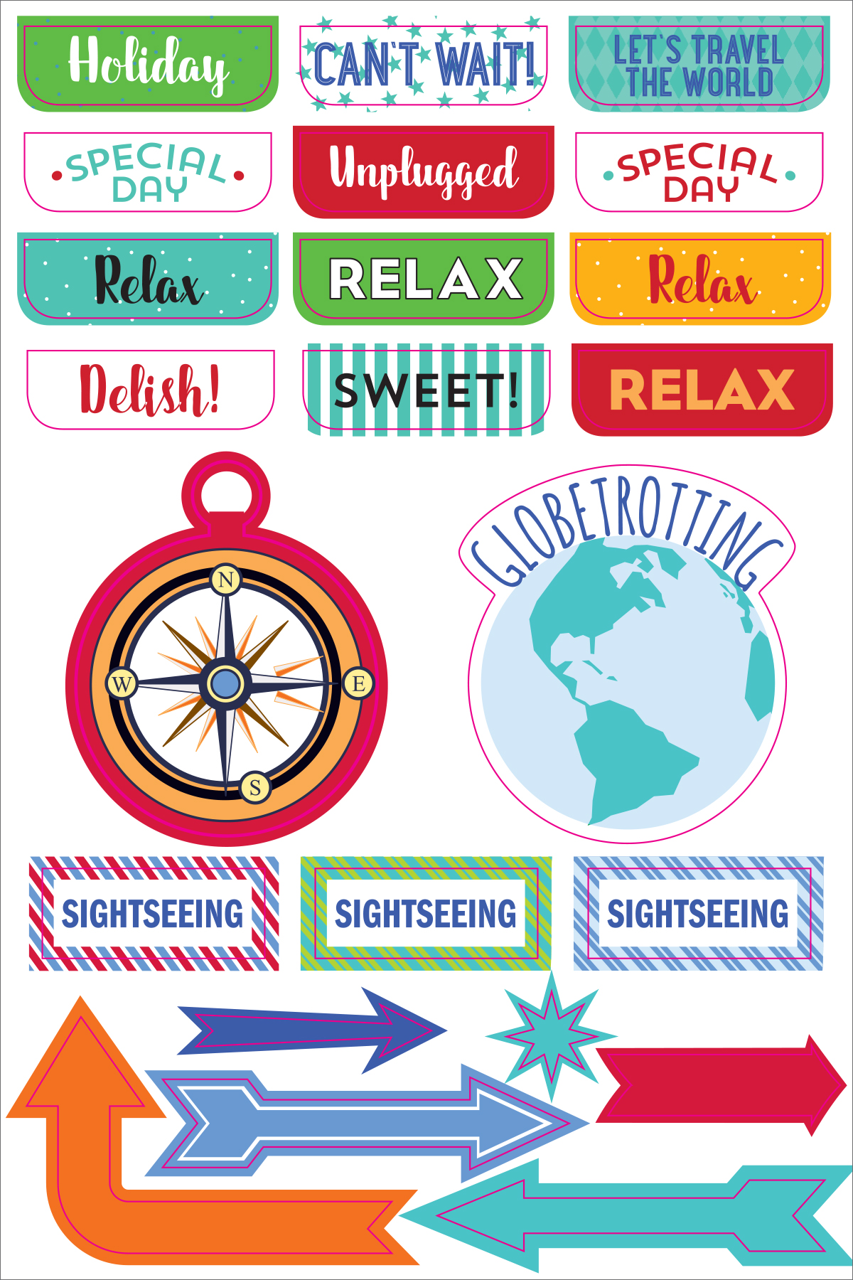 Essentials Travel Planner Stickers