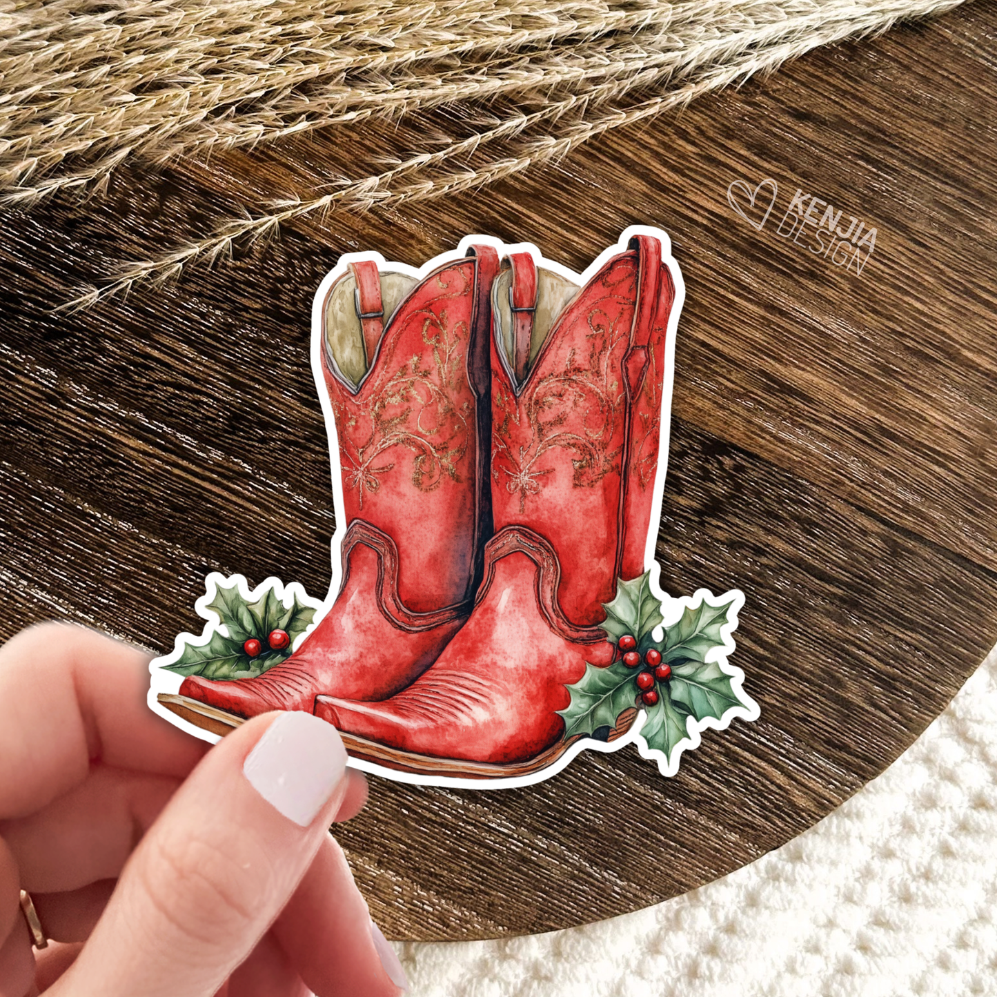 Cowboy Boots Stickers / Western Christmas Cowboys / Coquette: Matte Stickers 3''