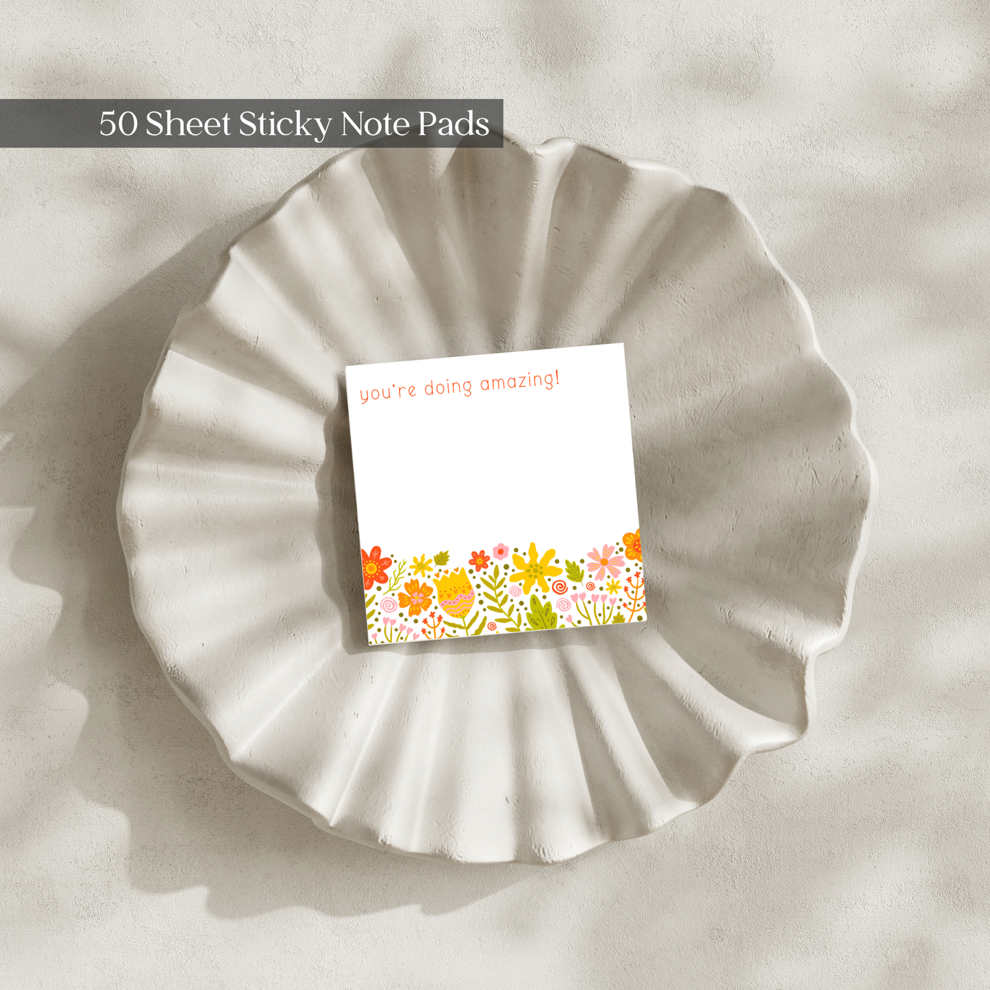 Retro Floral: 50 Sheet Post-It Note Notepad