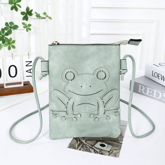 Green - Frog laser cut crossbody cellphone bag