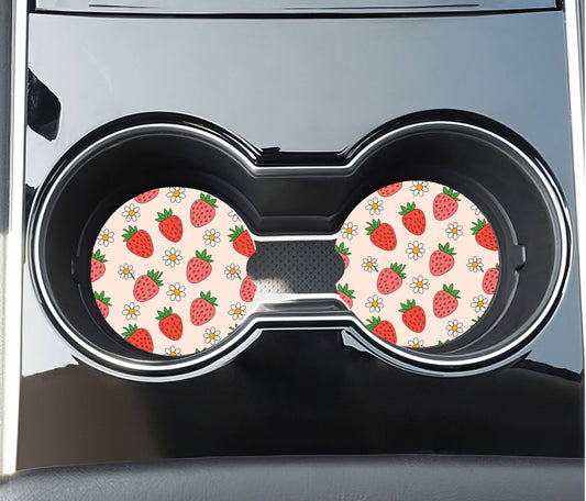 Strawberry Car Coasters - Neoprene Set of 2