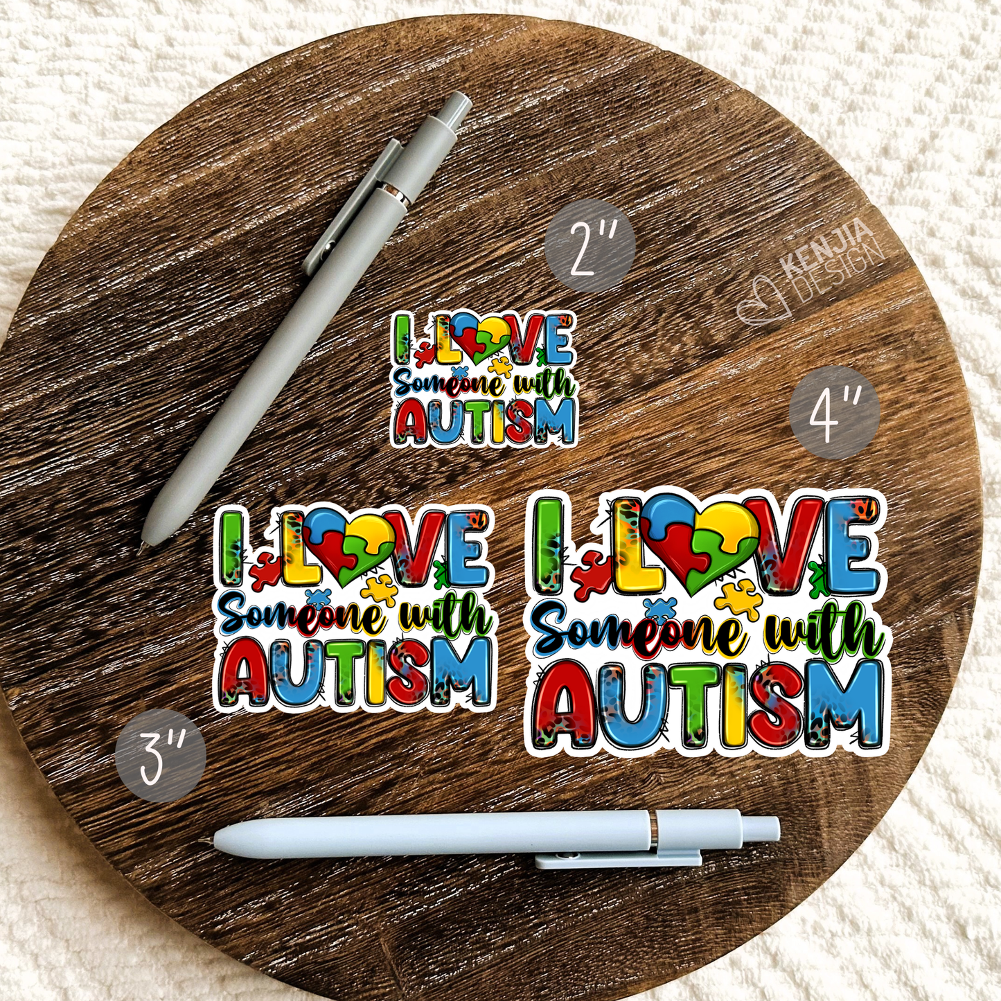 I Love Someone With Autism Stickers & Magnets: Matte Stickers 3''