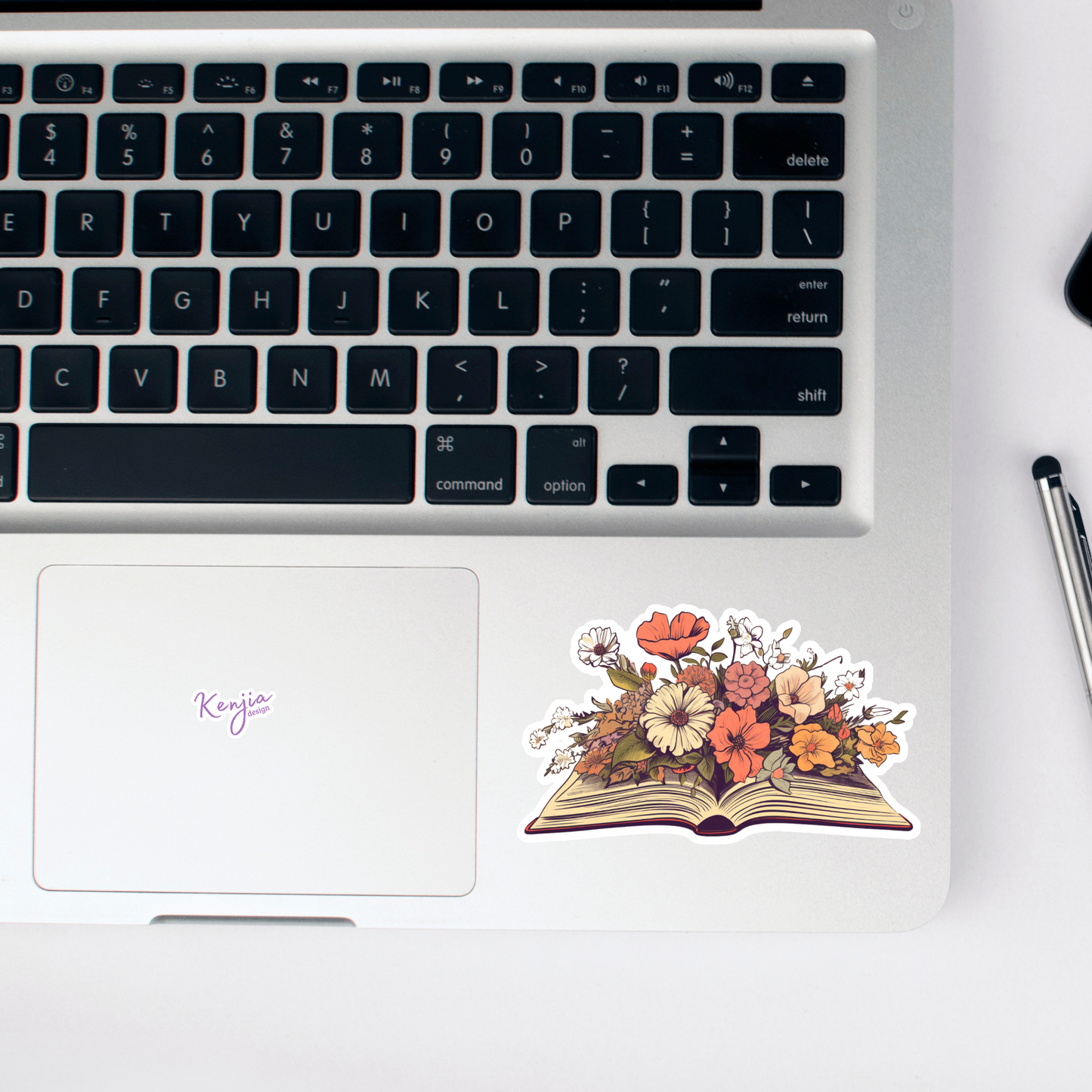 Cute Vintage Open Books with Flower Stickers / Waterproof: Waterproof Matte