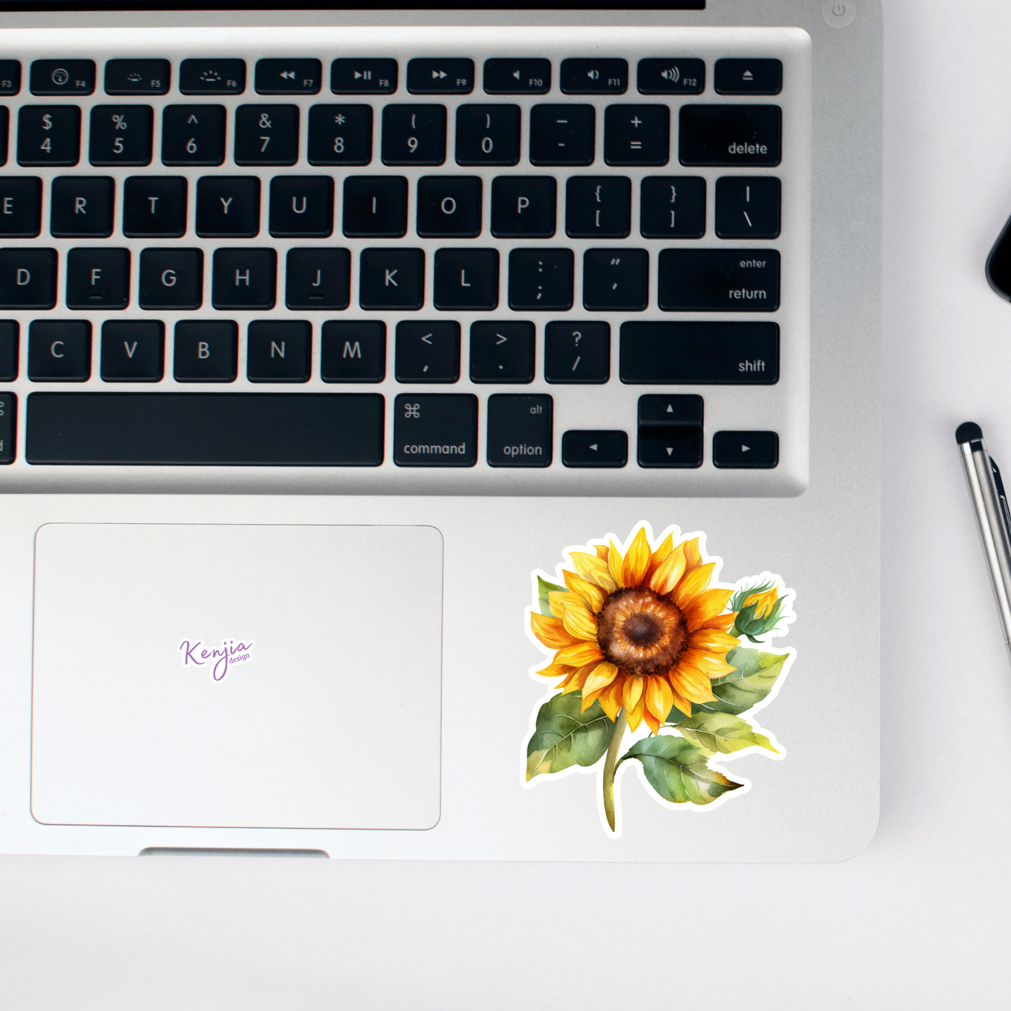 Watercolor Sunflower Sticker / Waterproof: Waterproof Matte