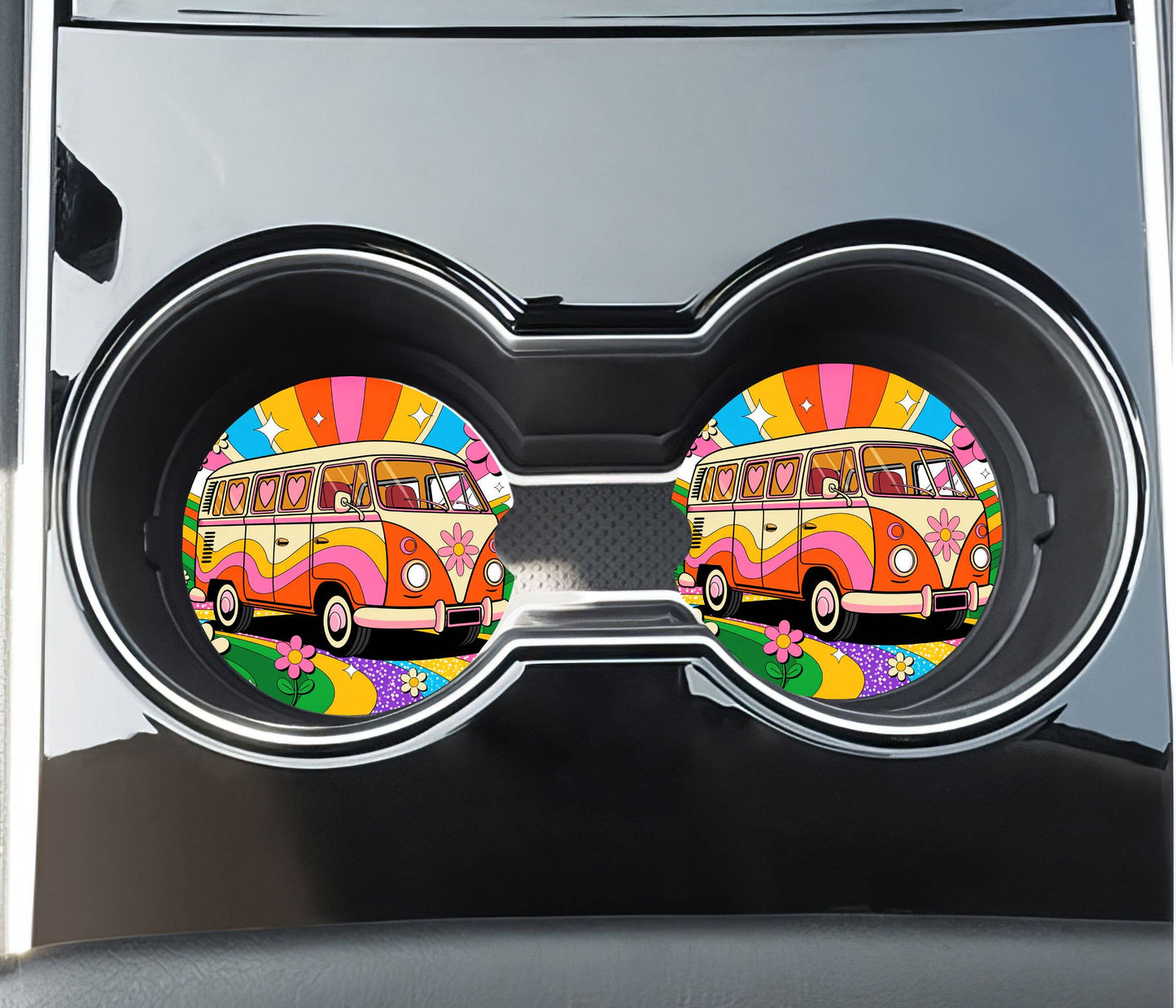 Retro Van Car Coasters -Neoprene Set of 2