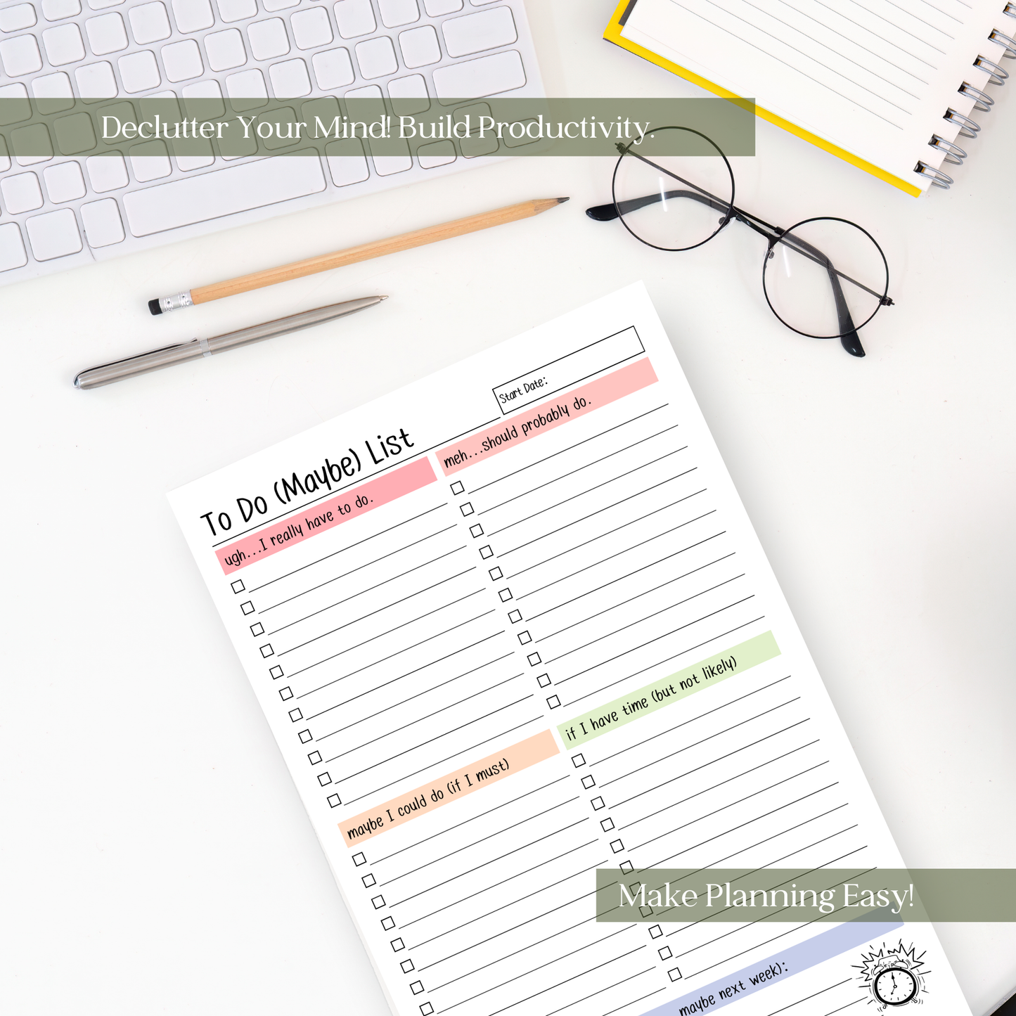To Do (Maybe) Checklist: 50-Page Tear-Off Notepad