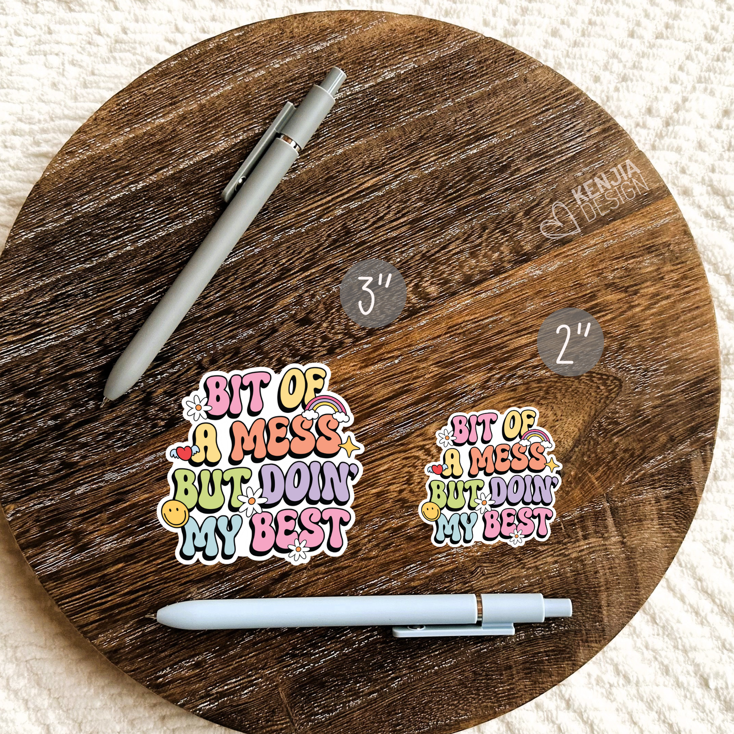 Bit of a Mess But Doin My Best Stickers / Mental Health: Matte Stickers 2''