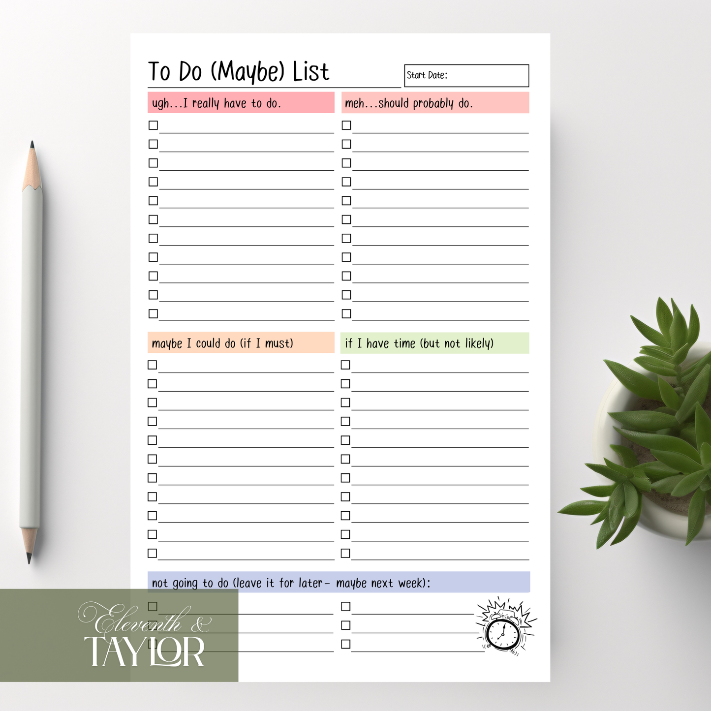 To Do (Maybe) Checklist: 50-Page Tear-Off Notepad