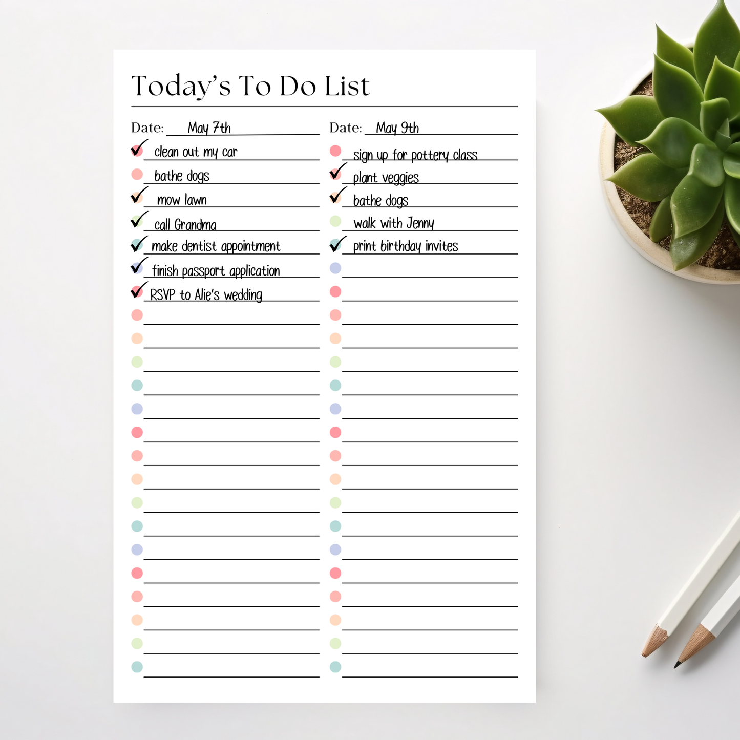 Daily and Weekly To-Do List: 50-Page Notepad