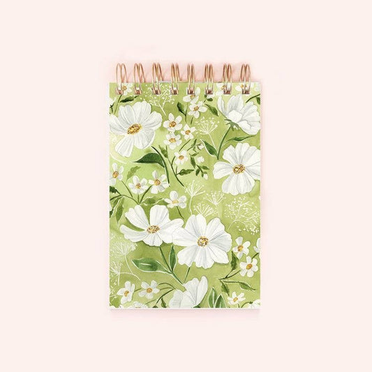 Green Florals Spiral Notepad | 150 Lined Pages