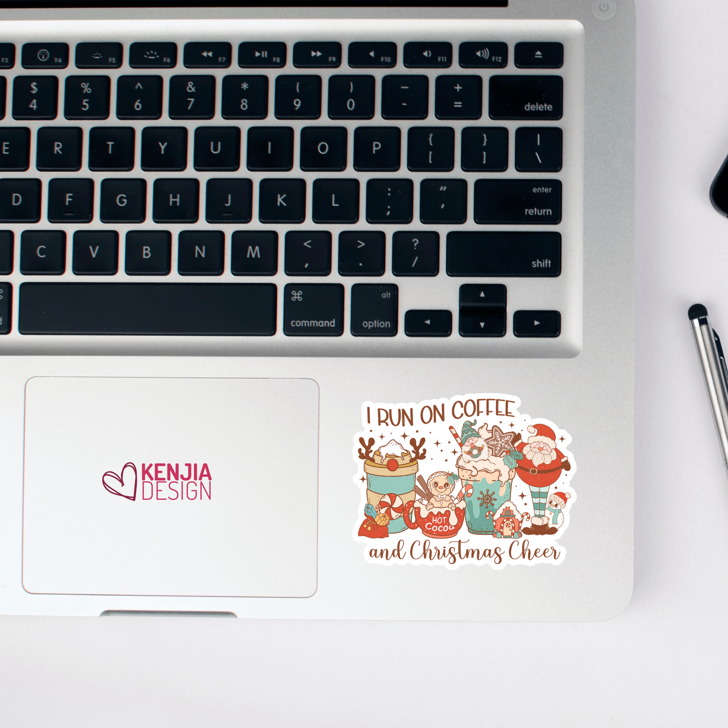 I Run on Coffee and Christmas Cheers: Matte / 3'' Stickers