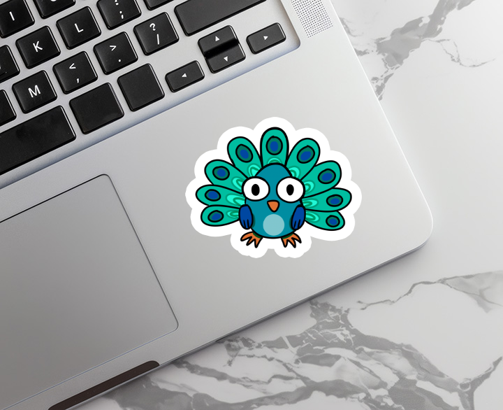 Peacock Decal | Animal |Bird | Waterproof Sticker | 3"