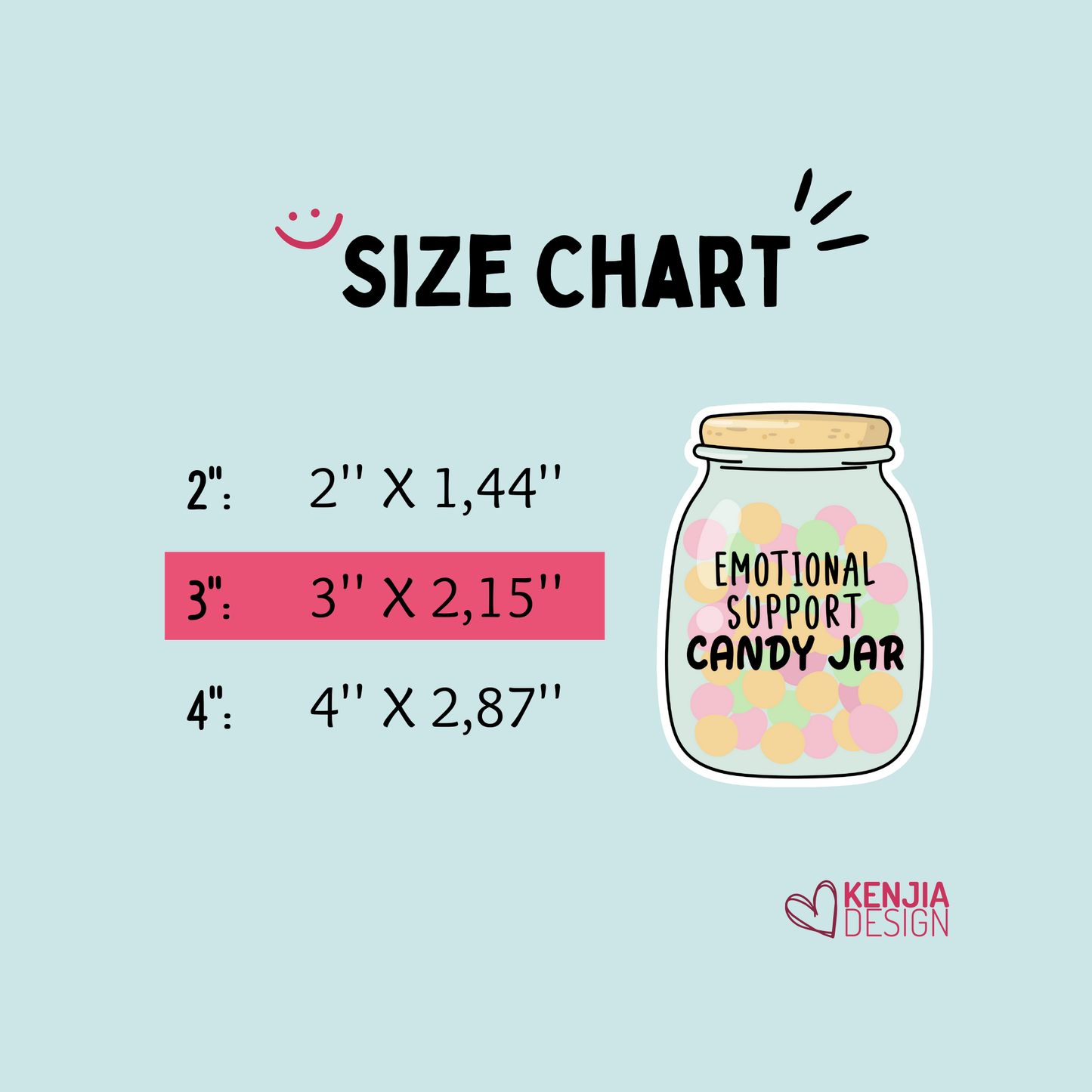 Emotional Support Candy Jar Funny Stickers and Magnets: Matte / 2'' Stickers