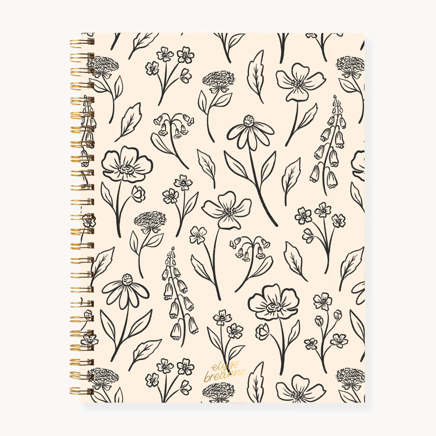 Pressed Floral Softcover Spiral Notebook