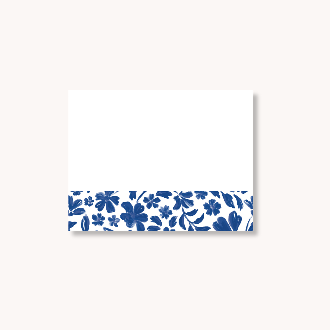 Porcelain Floral Sticky Note, 4x3"